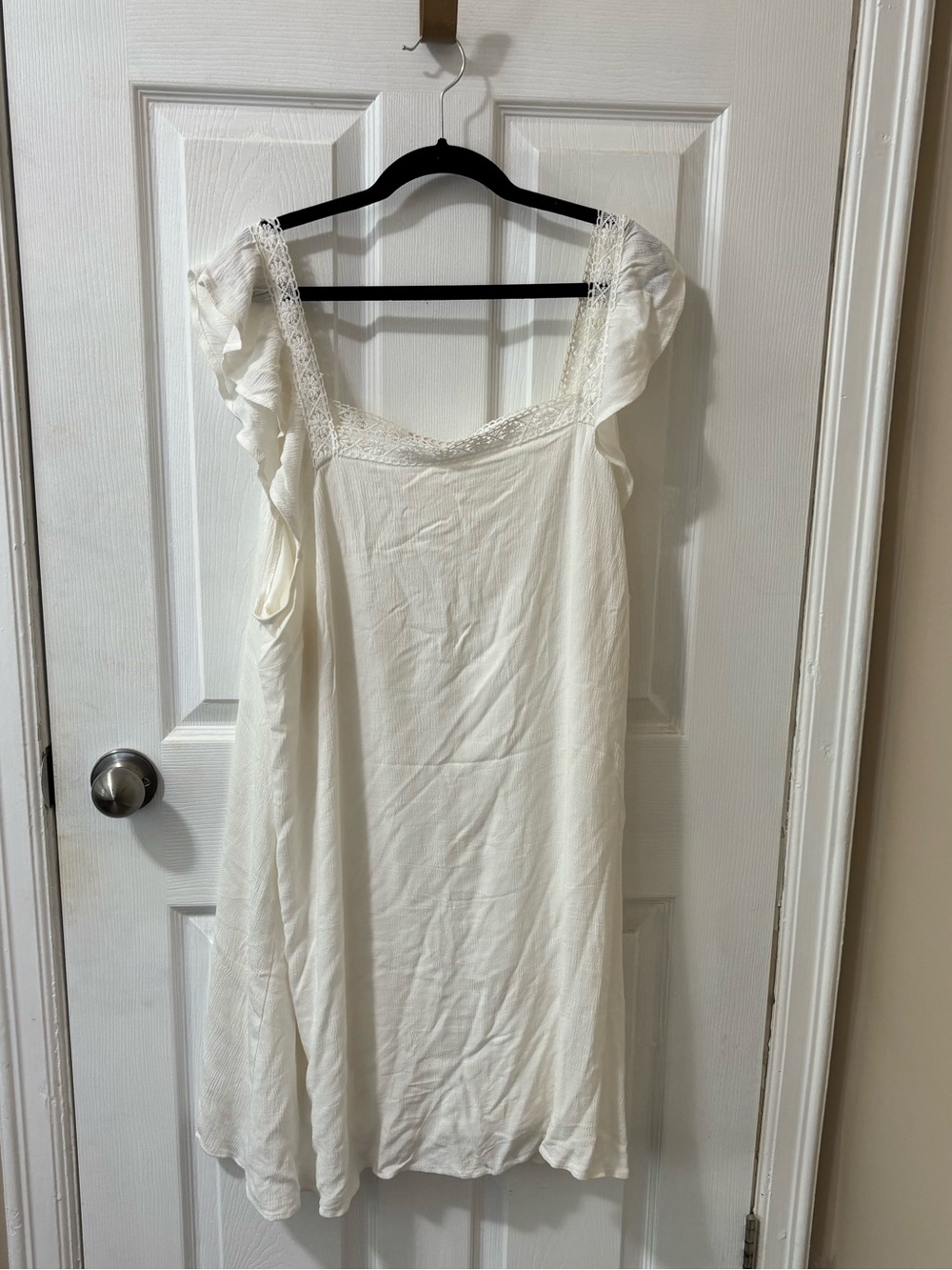 White Lace-Trim Midi Dress - Brand Unspecified